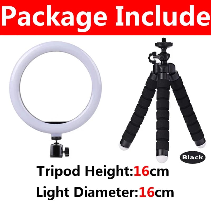 12 inch LED Ring light Photography Lighting Phone Ringlight With Tripod Stand USB Round Fill Lamp for Youtube Phone Video Live
