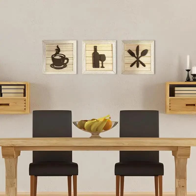 Modern Framed Wall Art Three Piece Set