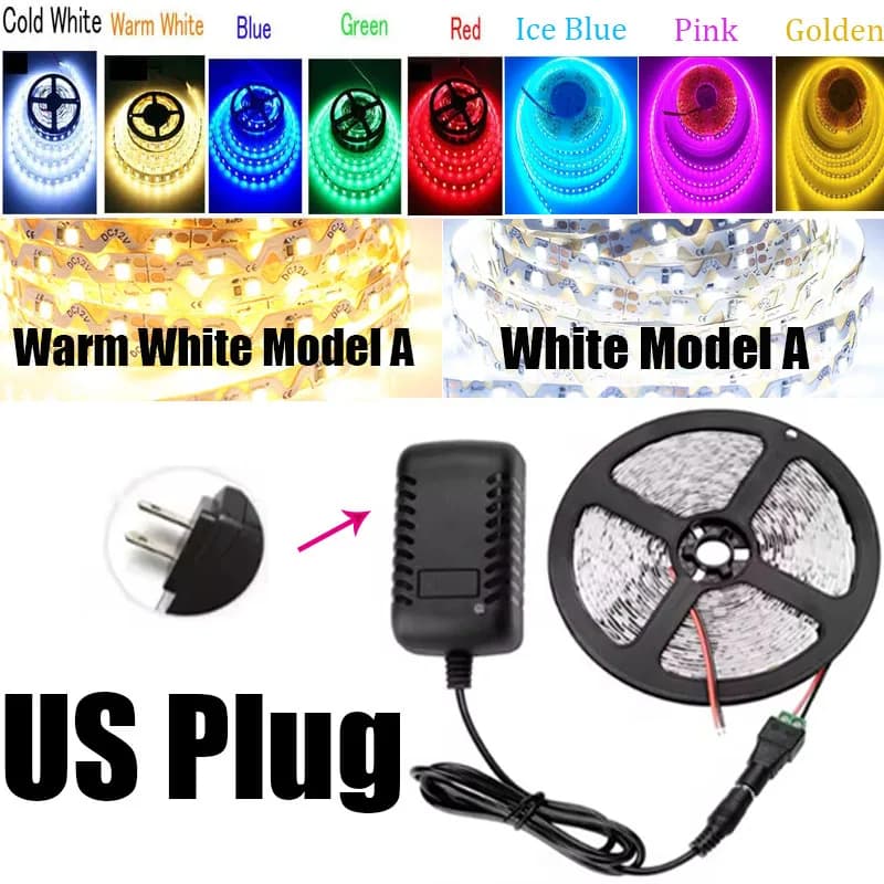 Led Strip  US Plug / Warm White Model A / Led Strip Set / 1m