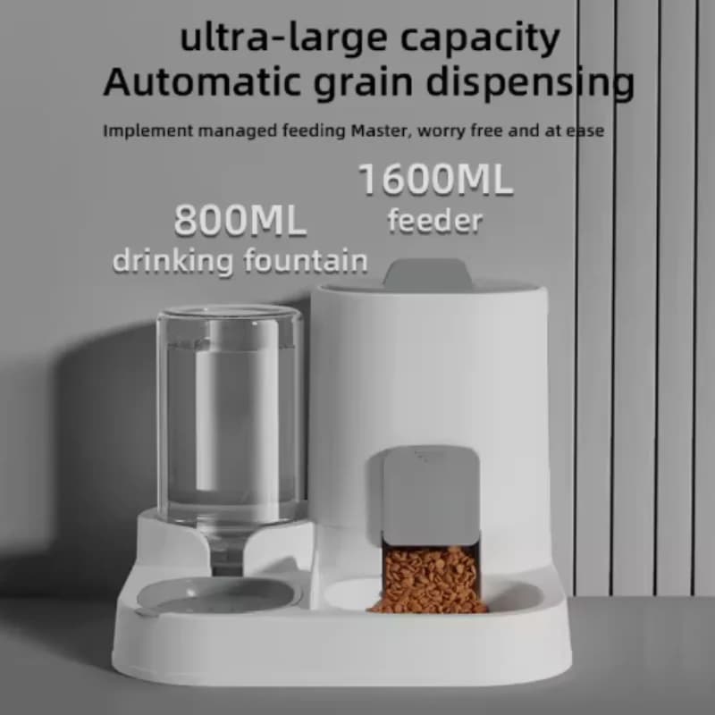 Dual Stainless Steel Pet Food And Water Bowl