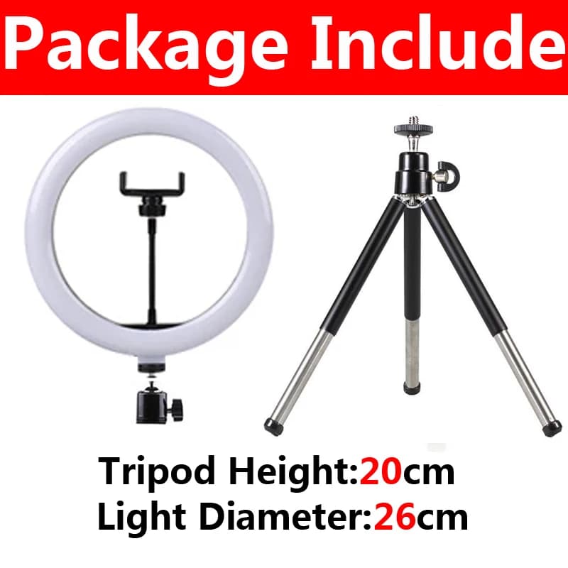 12 inch LED Ring light Photography Lighting Phone Ringlight With Tripod Stand USB Round Fill Lamp for Youtube Phone Video Live
