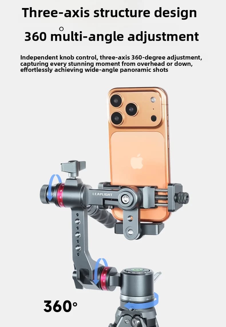 Leaplight LYR3 3-Axis Universal Phone Gimbal Stabilizer Tilt Adjustable 360 Degree Rotation for Video Recording Live Streaming