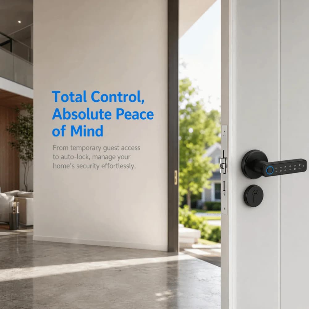 Remote Lock Smart Fingerprint Door Lock Smart Password Electronic Digital Door Handles Bluetooth WiFi Gateway