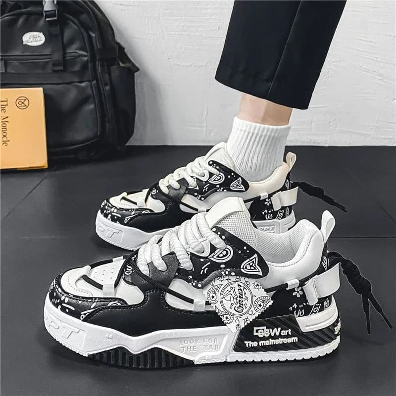 Men's Breathable Casual Sneakers With Lace Up