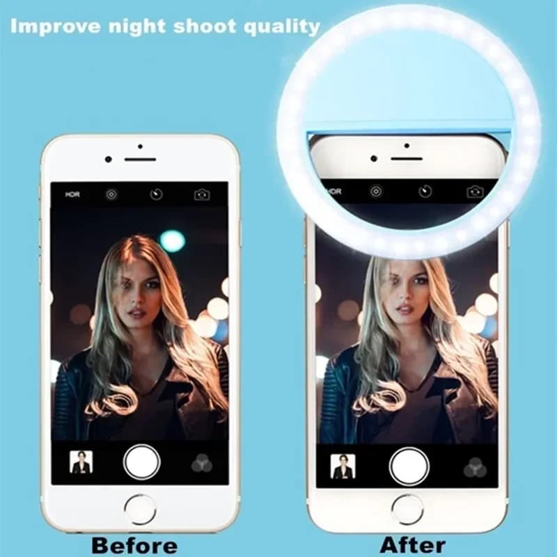 Ringlight Selfie Light Clip On Light For iPhone Samsung POCO Phone Light Ring Video Photo Lamp Flashlight Back Light USB Charge