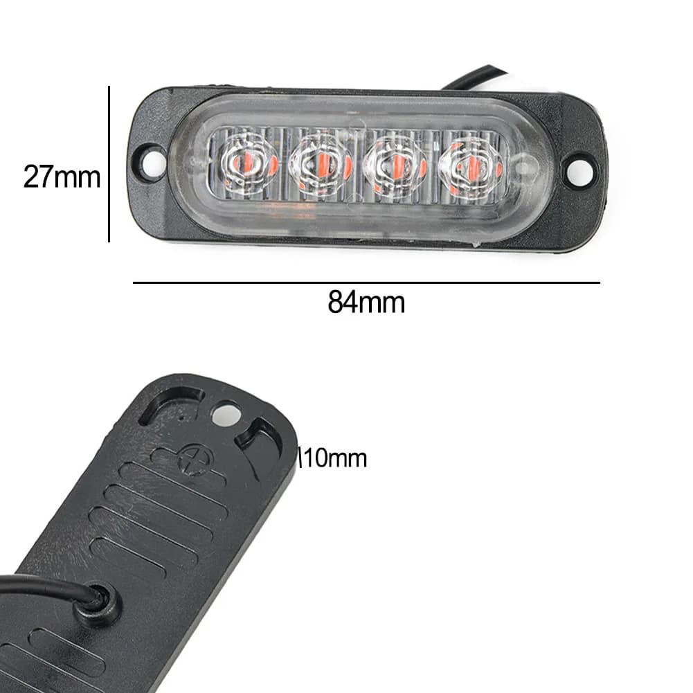 Car LED Lights 12V 800LM 4LED Off-Road Car Trucks Fog Light Super Bright ForUrgent Working Fog Red Light Lamp Car Accessories