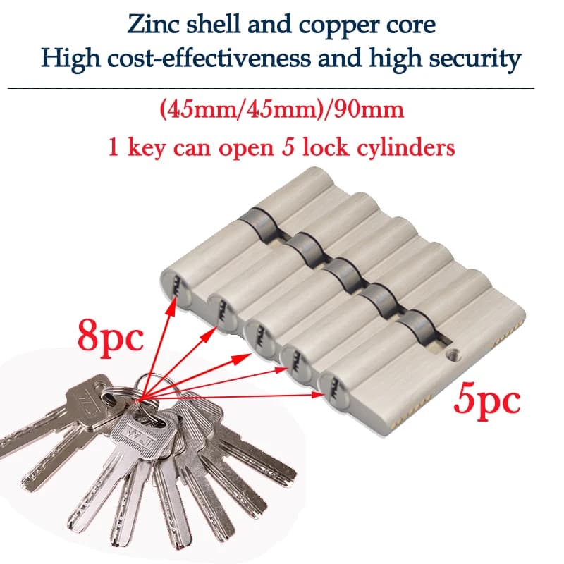 Safety Door Smart Lock Door Cylinder Locker Cylinder Door with Master Key Indoor Entrance Door Lock Me Key Customize