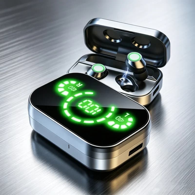 Wireless Bluetooth Earbuds With Microphone Display