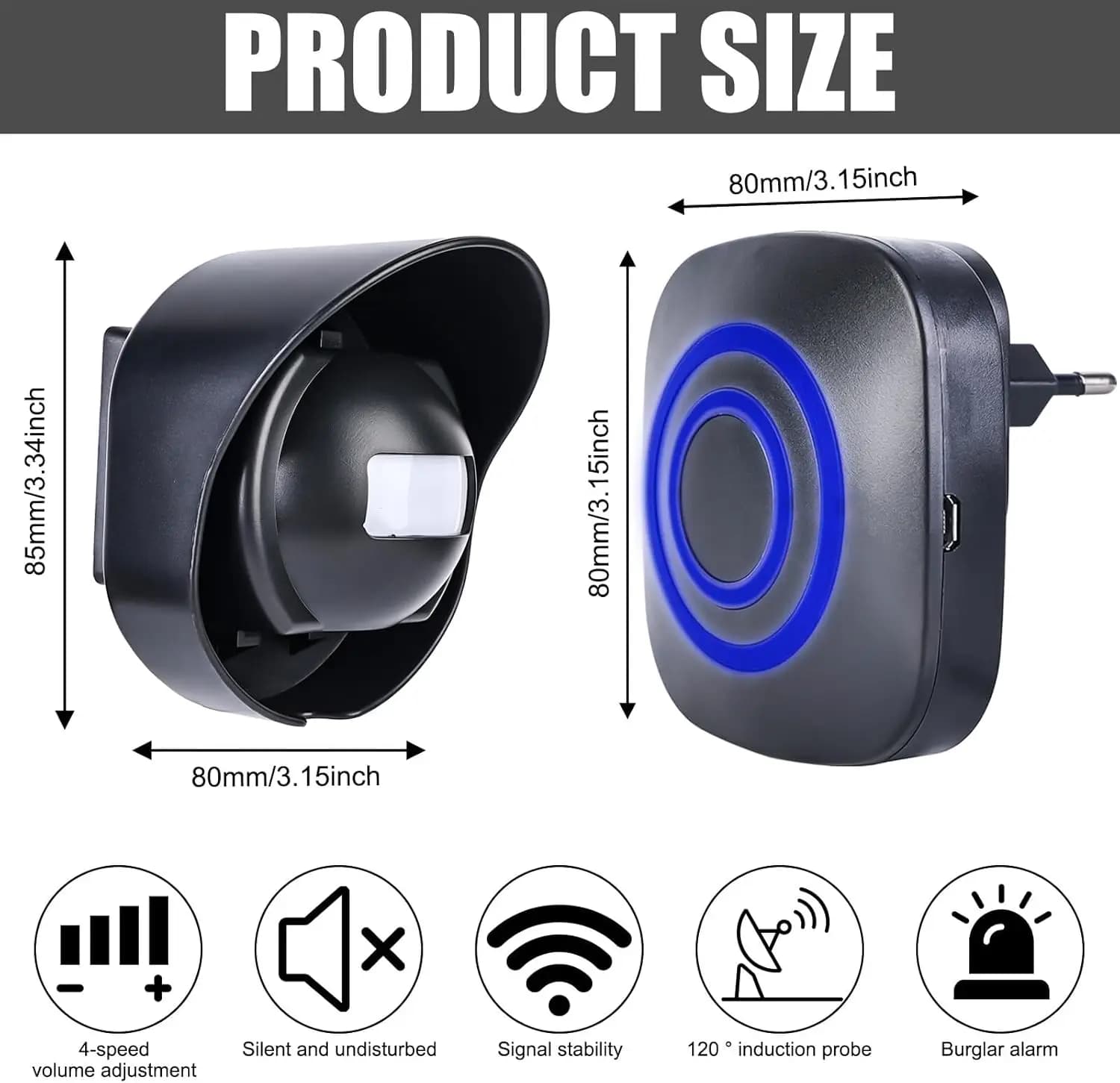 Wireless Motion Detector Sensor Alarm for Driveway Home Security Business Indoor Outdoor Weatherproof Motion Sensor Alarm