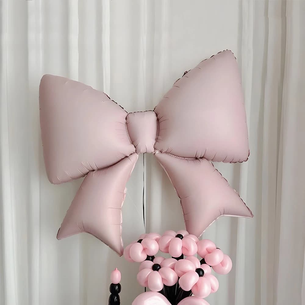 1 pack of bow-shaped aluminum foil balloons, suitable for birthday party, anniversary party, anniversary party decoration