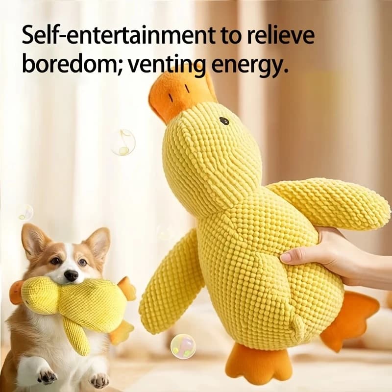 Yellow Duck Plush Dog Toy Set