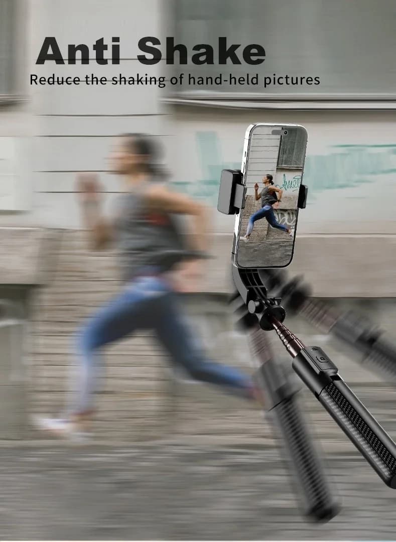 Cellphone Gimbal Stabilizer for Smartphone Mobile 1-Axis Anti Shake Selfie Stick Handheld Video Tripod Phone Holder for iPhone