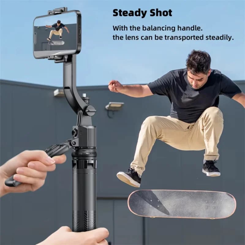 FANGTUOSI 360 Rotation Gimbal Stabilizer,Selfie Stick Tripod for Smartphone Camera With Bluetooth shutter Stabilizer for Live