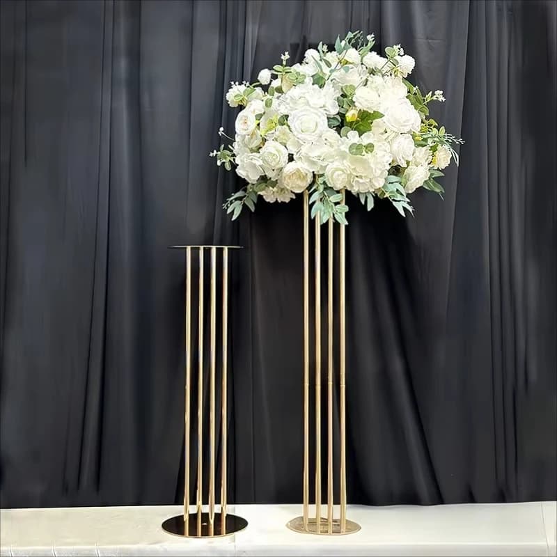 Modern wedding main table centerpiece romantic decoration iron electroplating gold flower stand road guide layout props 10pcs