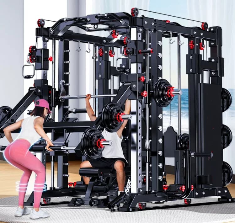 Multifunctional Smith Machine Squat Rack Set