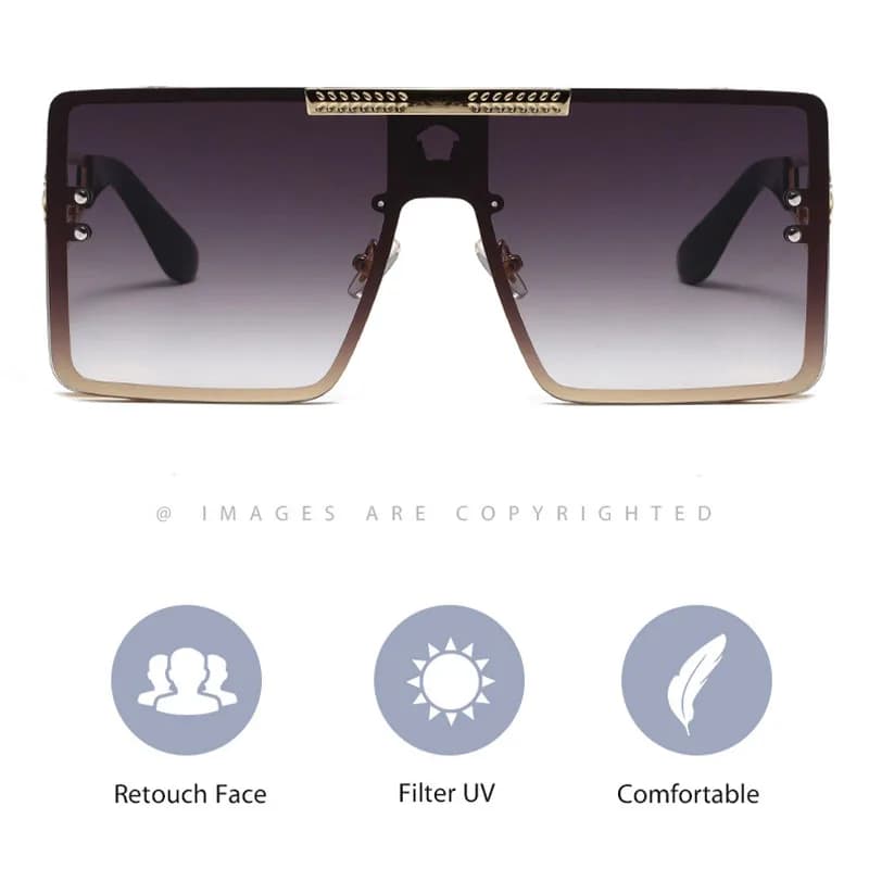 Oversized Metal Frame Sunglasses