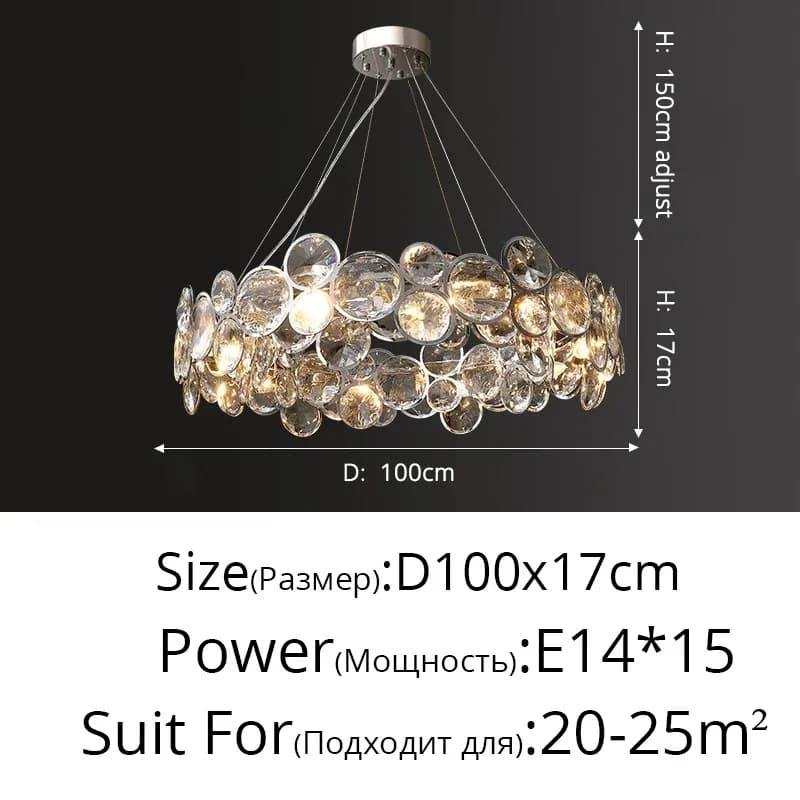 Ring Light Luxury Crystal Chandelier Creative Atmosphere High-end Modern Villa Living Room Bedroom Indoor Decor Lighting Lamps