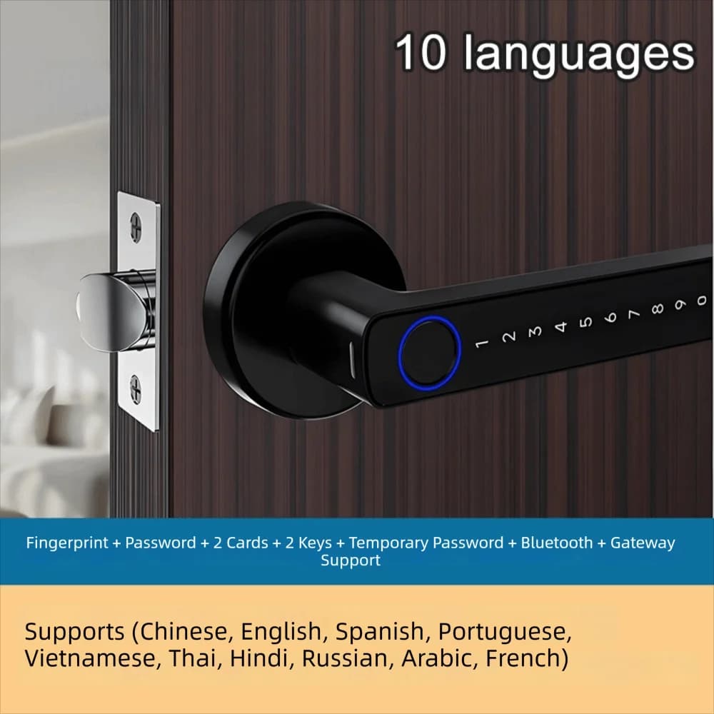 Remote Lock Smart Fingerprint Door Lock Smart Password Electronic Digital Door Handles WiFi Gateway Key Biometric Door Lock