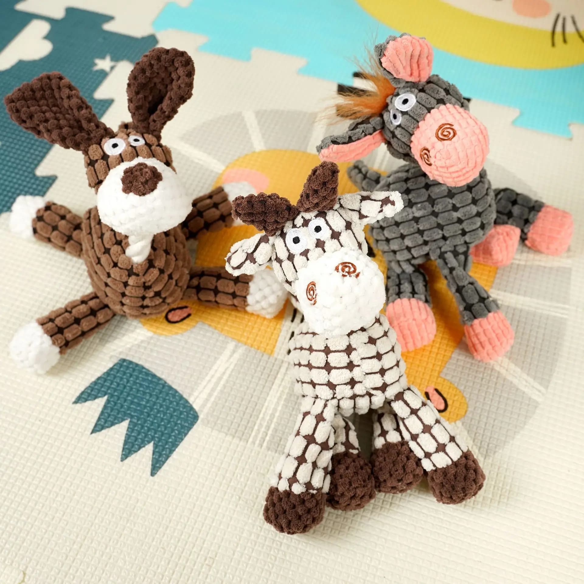 Chew-Resistant Plush Donkey Dog Toy With Sound