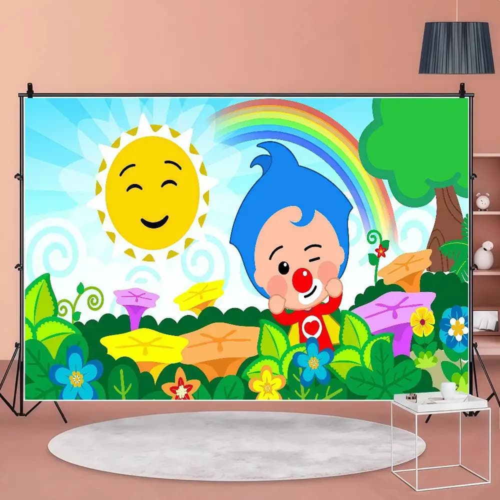 Photography Studio Backdrop Outdoor House Party Decoration Photo Background Curtain Back Drop Cartoon Plim
