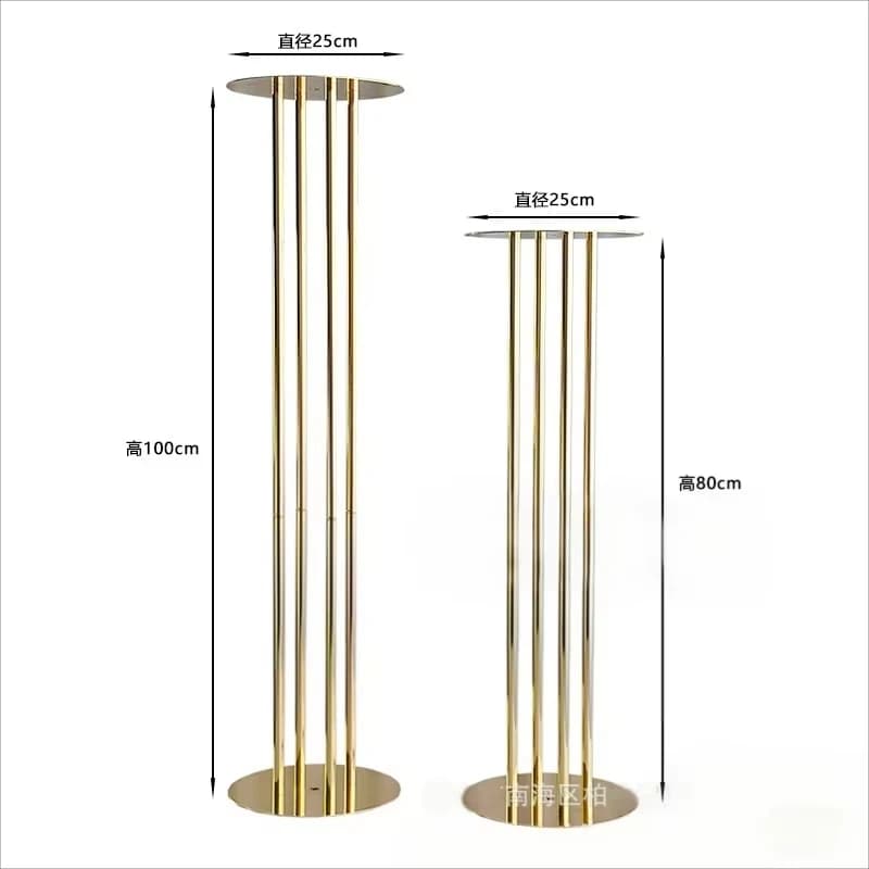 Modern wedding main table centerpiece romantic decoration iron electroplating gold flower stand road guide layout props 10pcs
