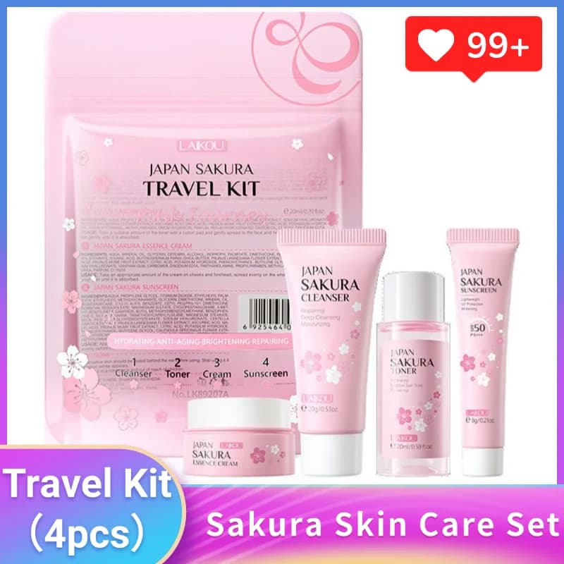 Sakura Skincare Set Five-Piece Routine Kit