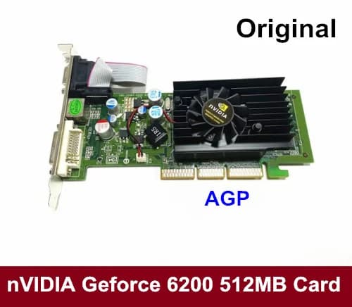 NEW for nVIDIA GeForce fx 6200 512M AGP Video Graphic Card GF6200 DDR2 AGP 8X Card