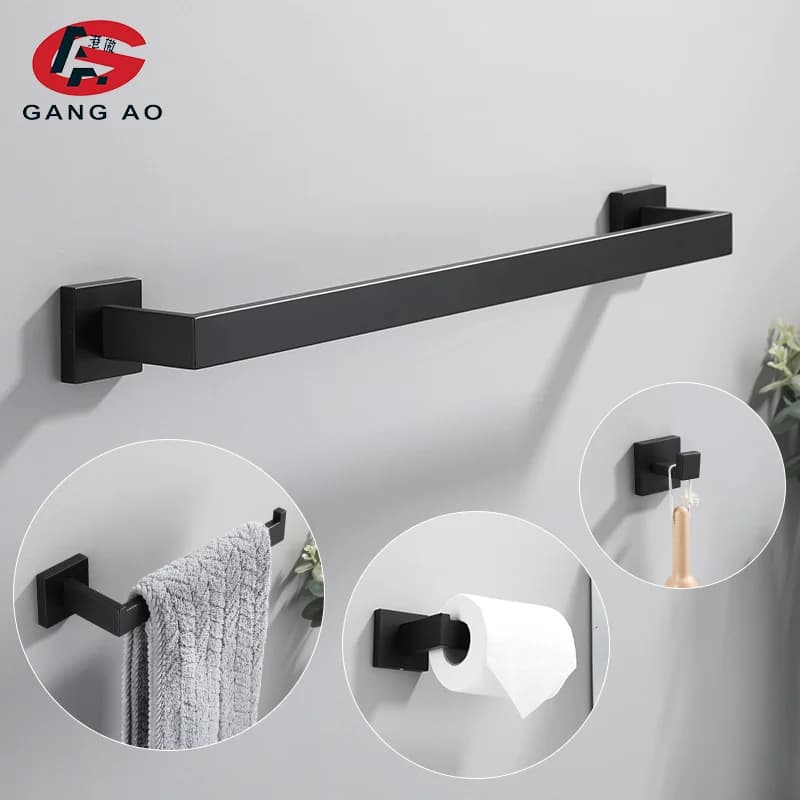 Bathroom Hardware Set Matte Black Stainless Steel