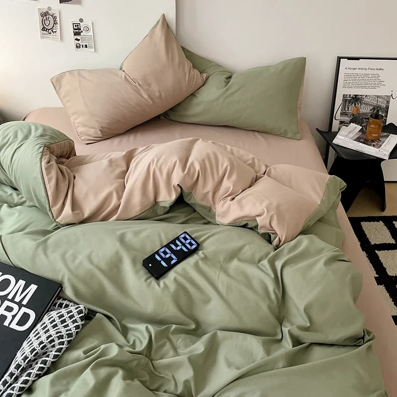 bean green khaki / Double / China Mainland / Fitted Bed Sheet