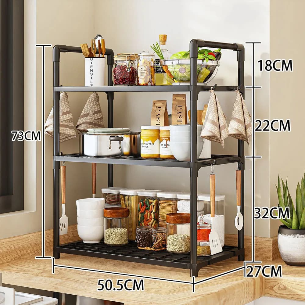 3-tier black
