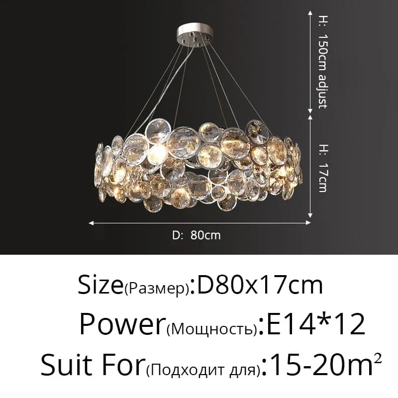 Ring Light Luxury Crystal Chandelier Creative Atmosphere High-end Modern Villa Living Room Bedroom Indoor Decor Lighting Lamps