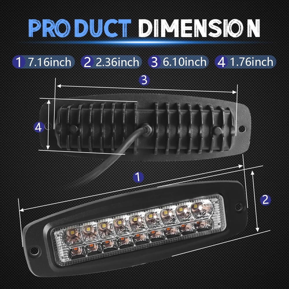 Car Led Light Driving Working Lights Bar Led Flush Mount Pods Bulb Lamp for Universal Auto Coche Truck Offroad 24V 12V