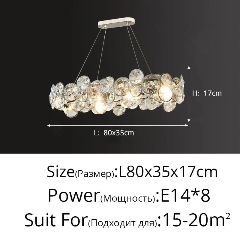 Ring Light Luxury Crystal Chandelier Creative Atmosphere High-end Modern Villa Living Room Bedroom Indoor Decor Lighting Lamps