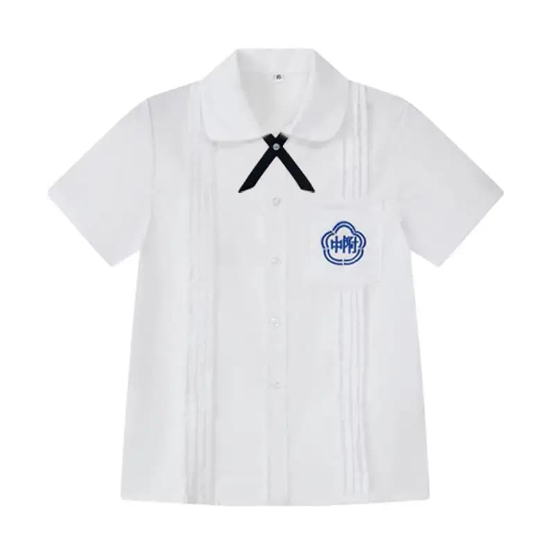 M / Included women's short-sleeved white blouse + short-handled bow tie