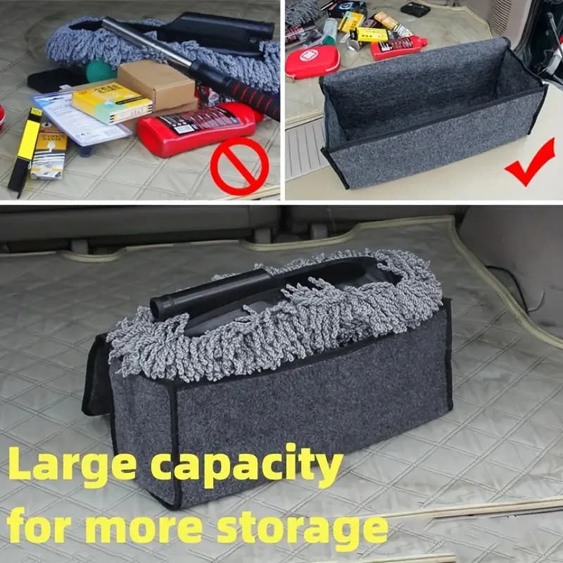 Car Trunk soft Organizer Felt Storage Box Accessories Large Anti Slip Compartment Boot Storage Organizer Tool Car Storage Bag