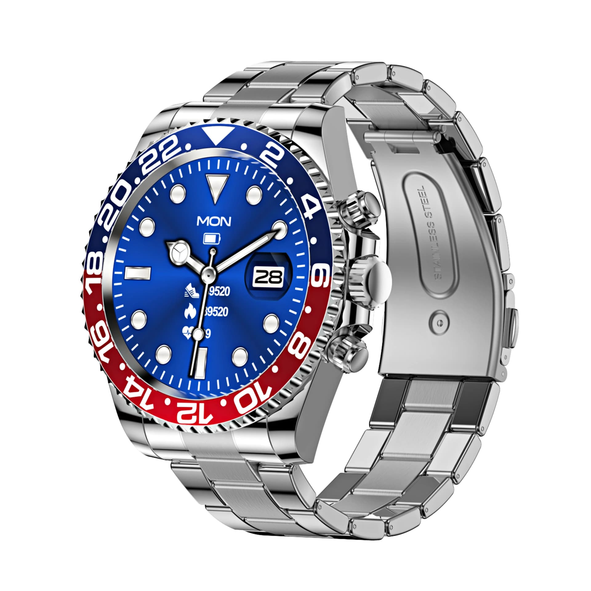 Blue red Silver