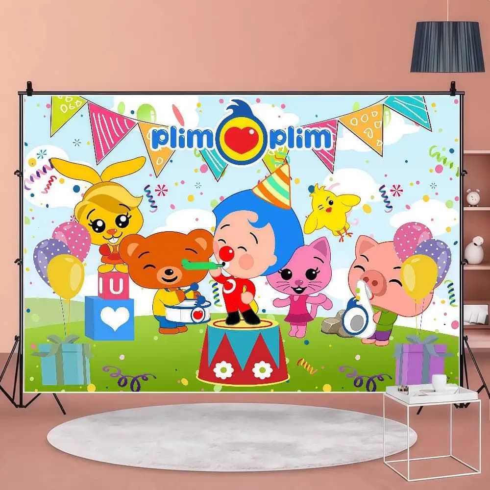 Photography Studio Backdrop Outdoor House Party Decoration Photo Background Curtain Back Drop Cartoon Plim