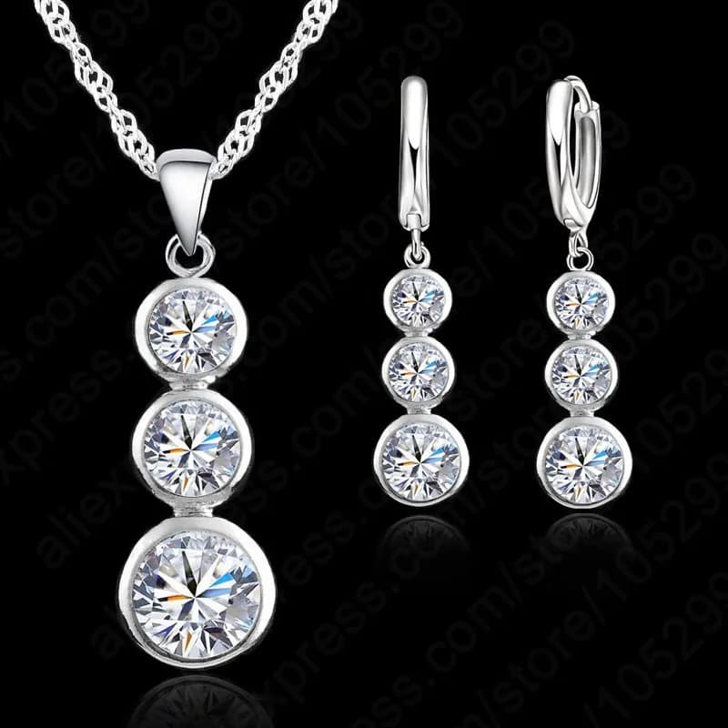 Women's Sterling Silver Bridal Jewelry Set