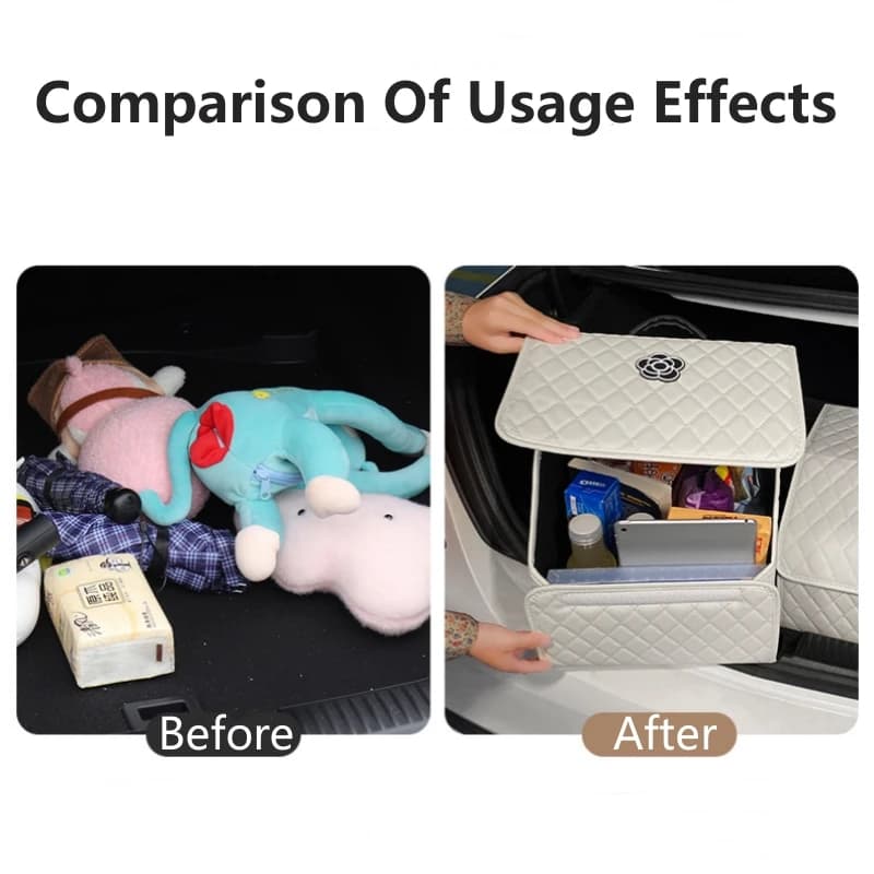 Car Trunk Organizer Durable Foldable Storage Box with Easy-Clean Compartments Versatile Interior Accessories for Car Organizati