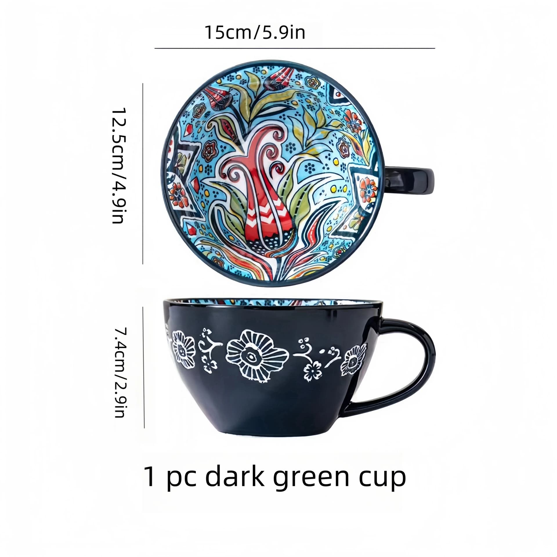 1pc dark geen cup / 601-700ml