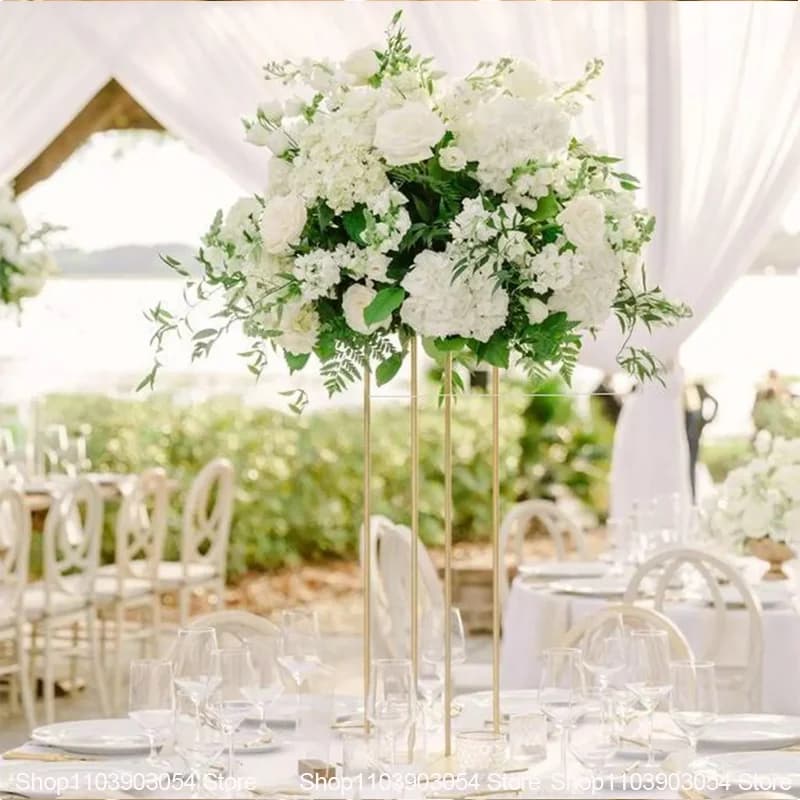 White Wedding Table Centerpiece Artificial Flower Arrangement Hydrangea Rose Delphinium Floral For Wedding Reception Party Decor