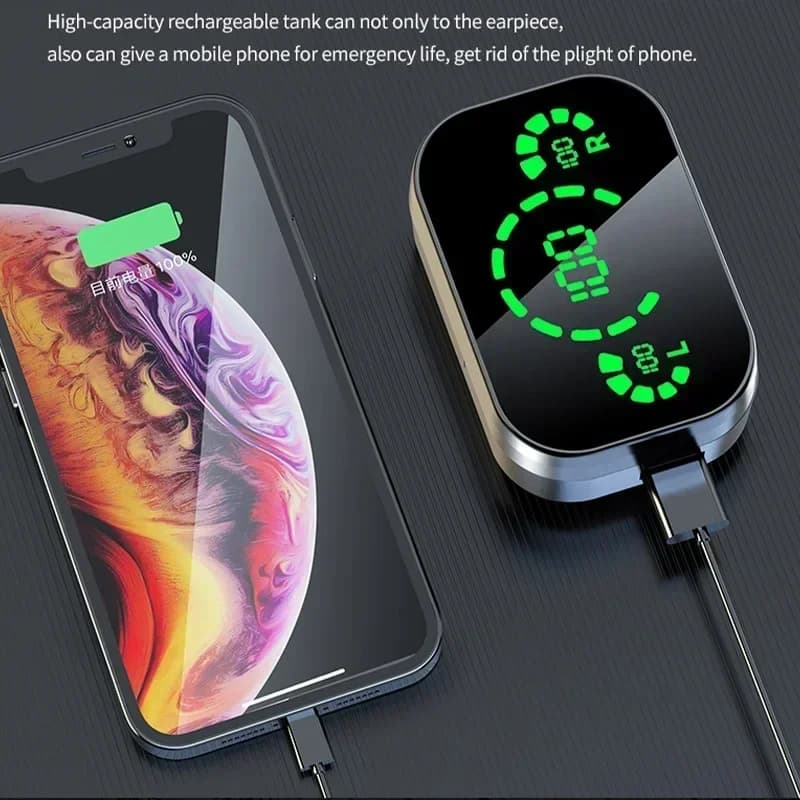 Wireless Bluetooth Earbuds With Microphone Display