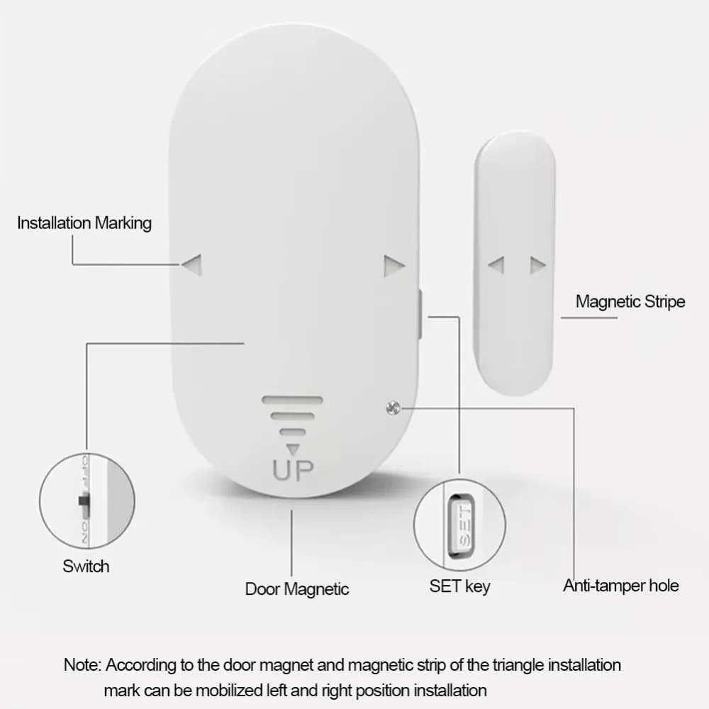 Magnetic Sensor Door Window Alarm Multifunctional Sturdy Door Window Open Sensor 130dB Burglar Alarm for Security Kids Safety