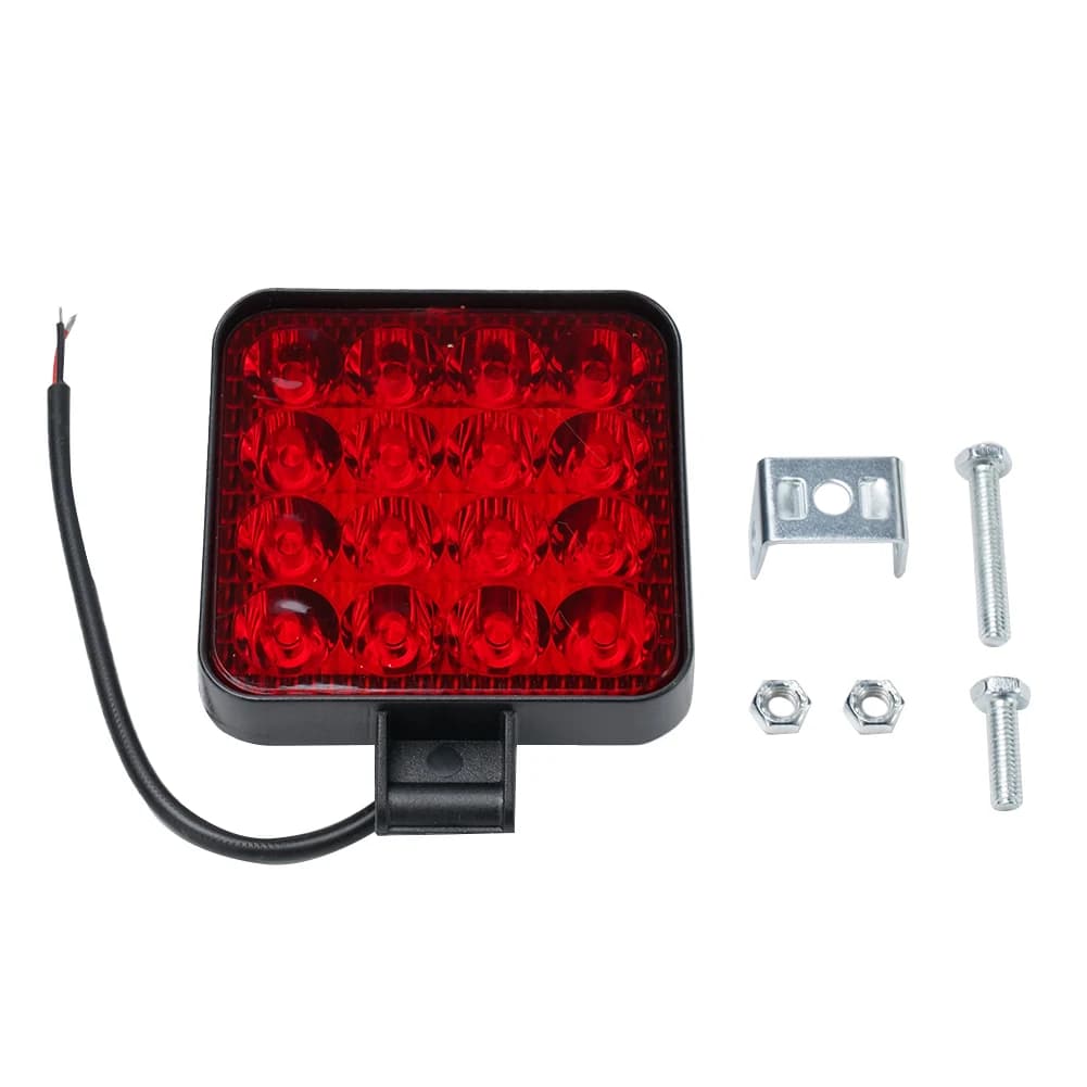Car LED Square 16 Lights 48W 12V Off-road Vehicle Forklift Headlight Reversing Light ABS Auto Daytime Running Lights Accessories