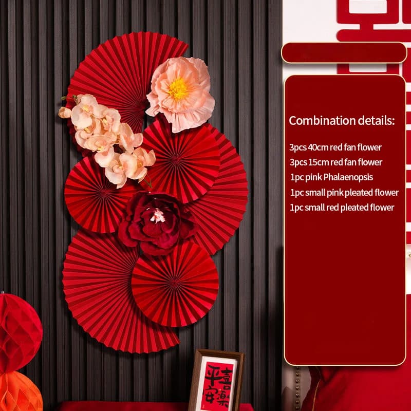 2026 Chinese Wedding Decoration Double Happiness Background Wall Ornament Traditional Wedding Wall Stickers Decal Party Supplies