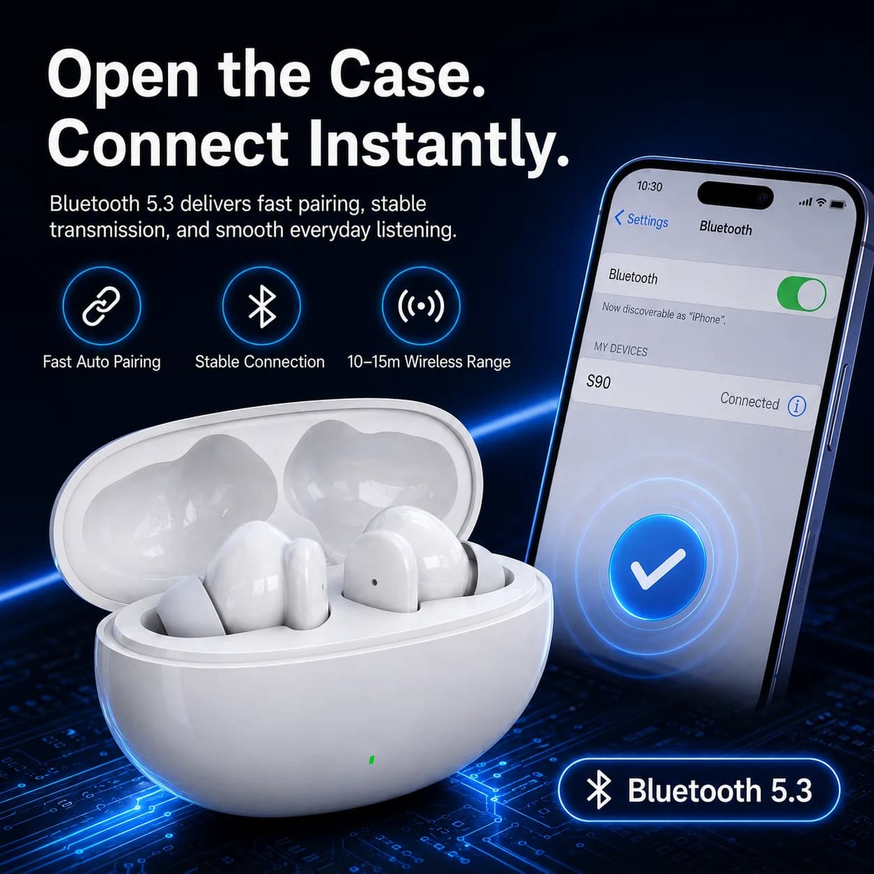 Wireless Bluetooth Earbuds With Microphone and Touch Control