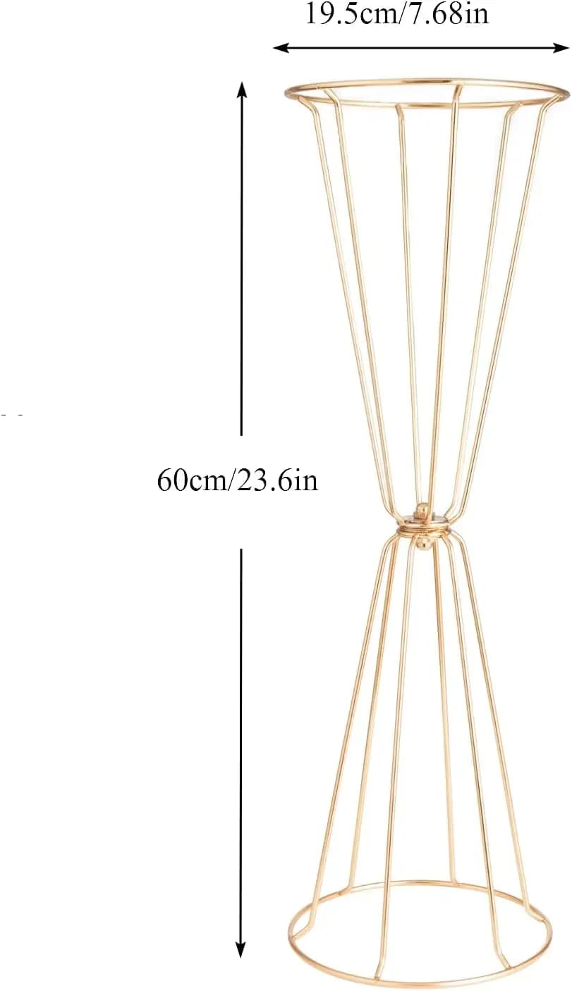 Gold Geometric Centerpieces for Table - Set of 10 Metal Flower Stand for Wedding, 23.6in Tall Vases for Centerpiece Table Decora
