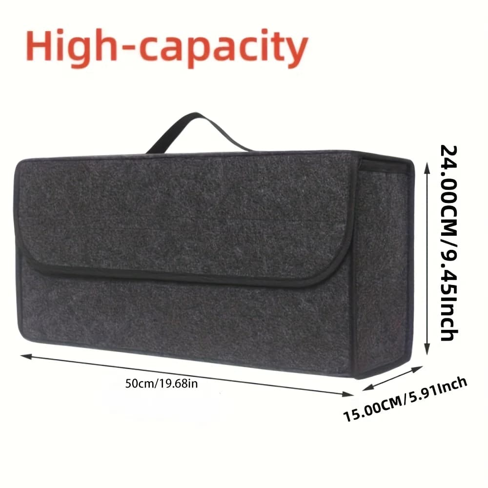 Car Trunk Organizer Soft Felt Storage Box Accessories Large Anti Slip Compartment Boot Storage Organizer Tool Car Storage Bag