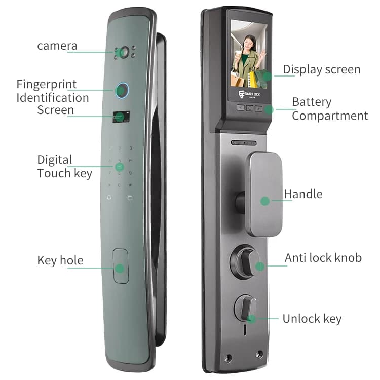 Smart Door Lock with Camera Smart Fingerprint Digital Password Electronic Automatic Wifi Locks Door Lock