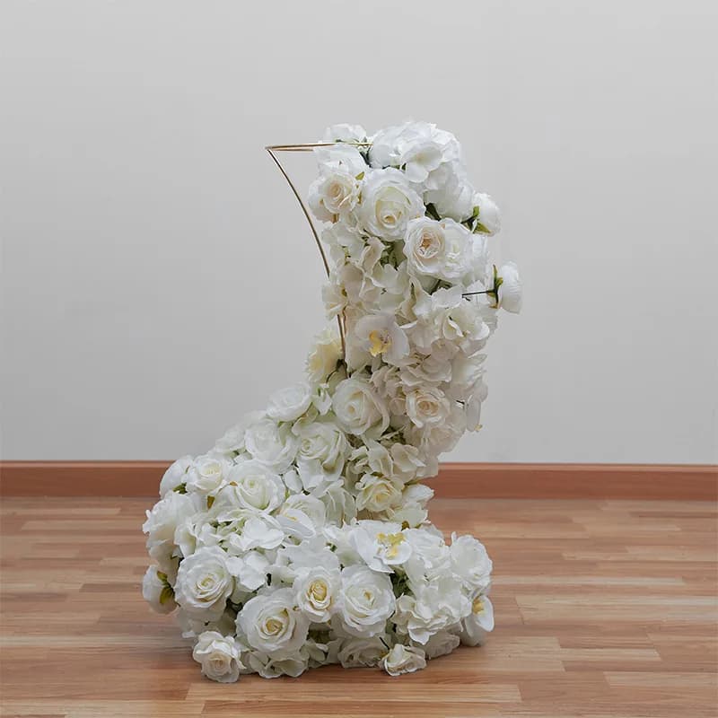 Wedding Table Centerpiece Ball, White Rose Orchid, Hydrangea Flower Arrangement, Party Road Lead Props,80 cm, 70 cm, 60 cm, 50cm